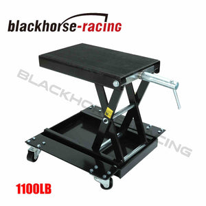 1100 LB Motorcycle Dirt Bike ATV Scissor Jack Lift Stand Center Floor with Dolly