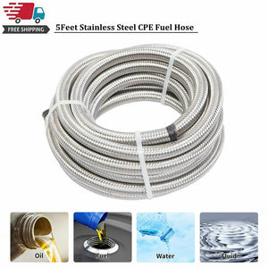 5 Feet AN10 Stainless Steel Braided Hose CPE Line 10AN For Fuel Oil Gas Air - www.blackhorse-racing.com