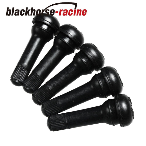 100 PCS TR 414 Snap-In Tire Valve Stems Medium Black Rubber New - www.blackhorse-racing.com