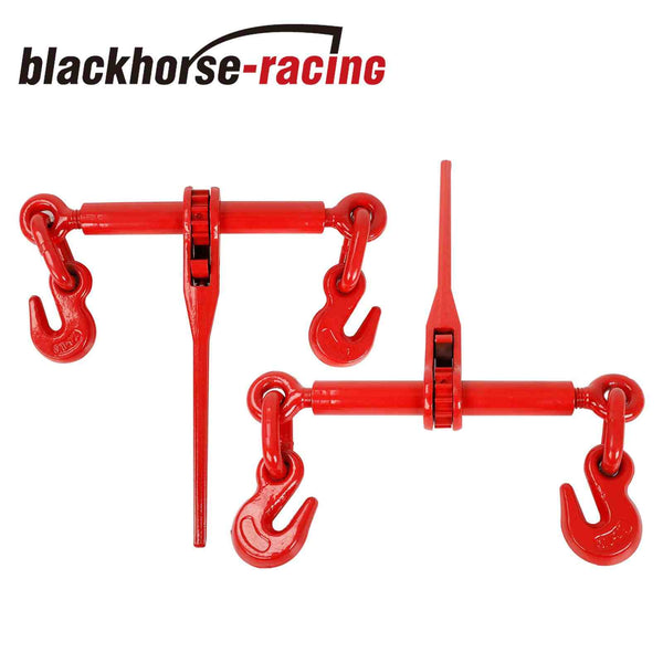 2 PACK Ratchet Chain Load Binder 3/8"-1/2" Chain Hook Tie Down Rigging Equipment