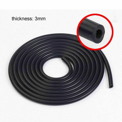 1 Foot ID: 1/4"/ 6mm Silicone Vacuum Hose Tube High Performance Black "By Foot" - www.blackhorse-racing.com
