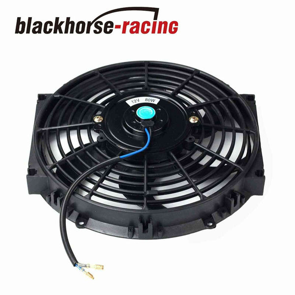 10" Slim Push Pull Radiator Cooling Fan 800CFM & 40A Thermostat Relay Kit