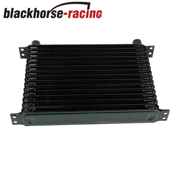 Universal 15 Row Aluminum Transmission Oil Cooler + 10" Cooling Radiator Fan Kit