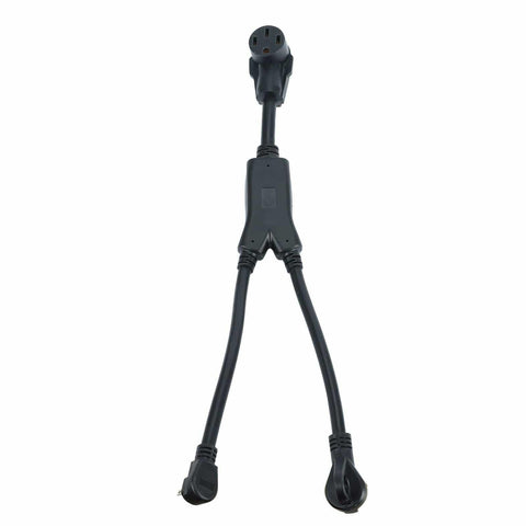 Y-Split RV Power Cord Adapter 50 Amp Female to 15 Amp/30 Amp Male 6AWG 10AWG - www.blackhorse-racing.com