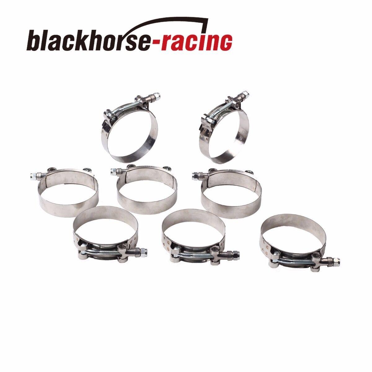 8PC For 3.35'' Hose (3.62"-3.94") 301 Stainless Steel T Bolt Clamps 92mm-100mm - www.blackhorse-racing.com