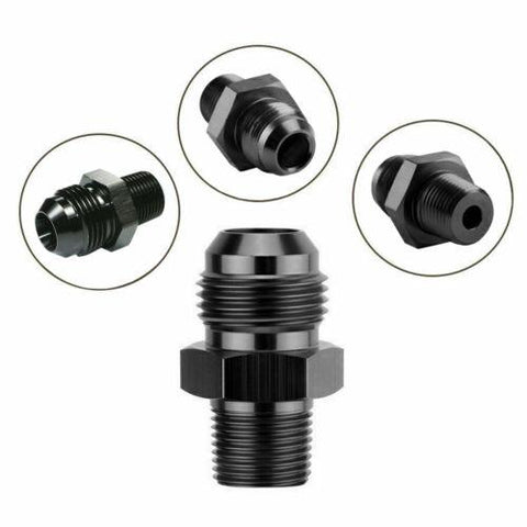 Universal 4 AN to 1/8 NPT Straight Fitting For Fuel Systems Adapter Black - www.blackhorse-racing.com