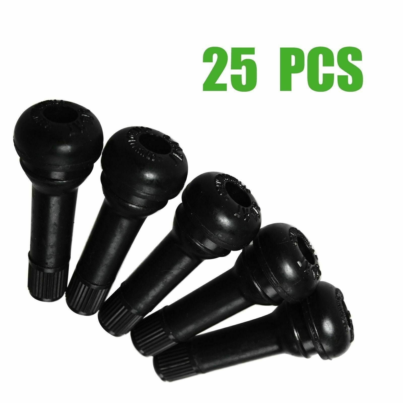 25Pcs TR414 Snap-In Tire Valve Stems Medium Black Rubber - www.blackhorse-racing.com