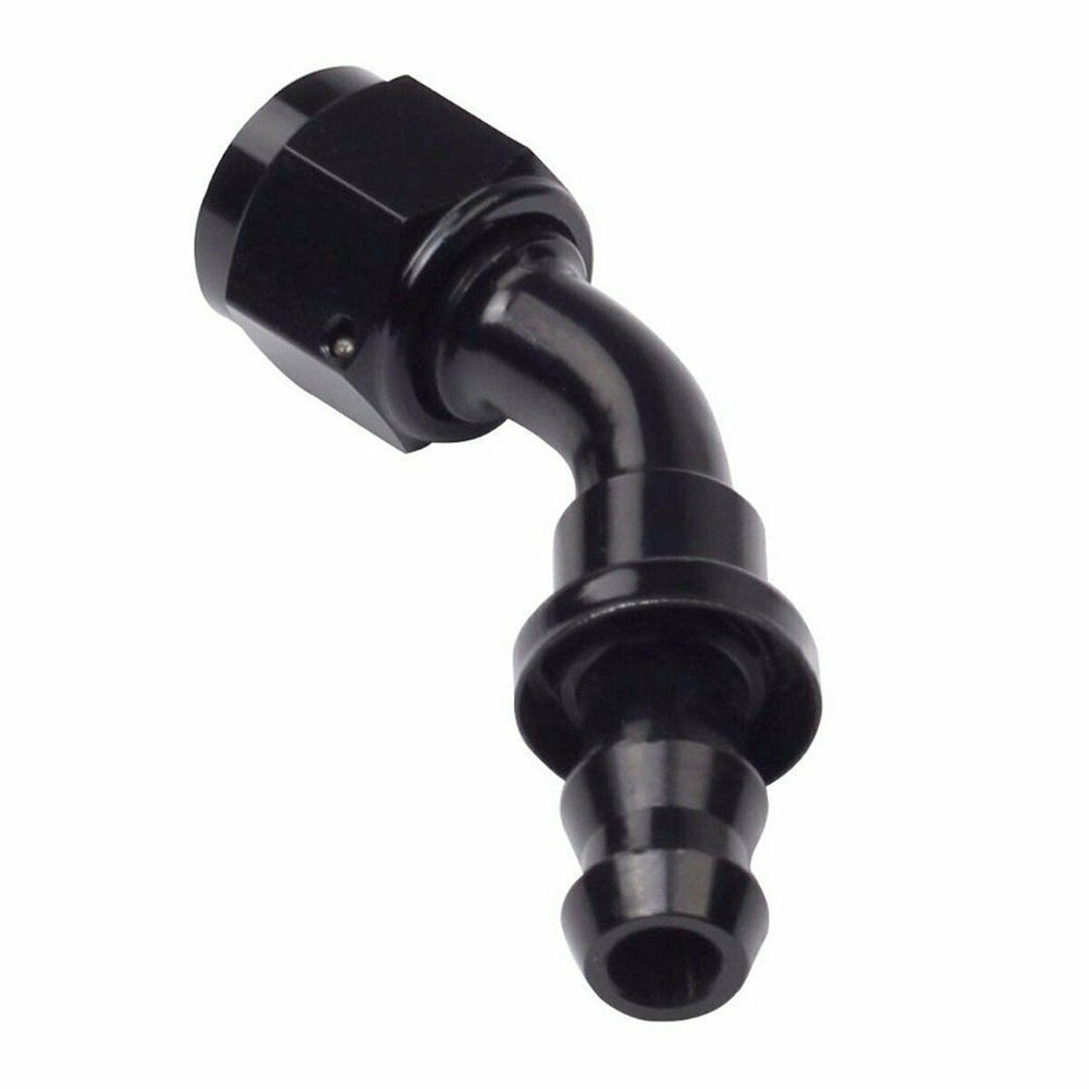 2PC Black AN 12 45 Degree Aluminum Push on Oil Fuel Line Hose End Fitting New - www.blackhorse-racing.com