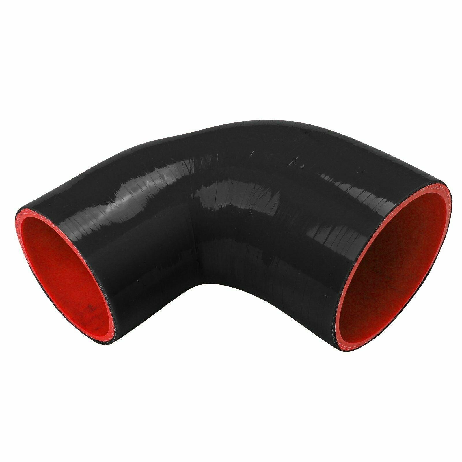 2 1/2" TO 3" 90 DEGREE ELBOW 63MM-76MM REDUCER 4PLY SILICONE HOSE COUPLER BKRD - www.blackhorse-racing.com