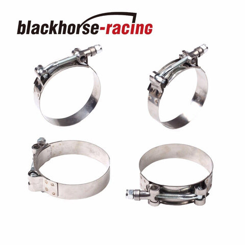 4PC For 3-3/4'' Hose (4.02"-4.33") 301 Stainless Steel T Bolt Clamps 102mm-110mm - www.blackhorse-racing.com
