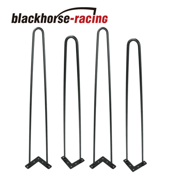 28" Coffee Table Metal Hairpin Legs Solid Iron Bar Black Set of 4 - www.blackhorse-racing.com