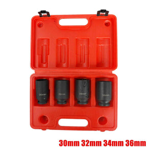 1/2" Drive Spindle Axle Nut Socket Set 4PC 12 Point 30mm 32mm 34mm 36mm