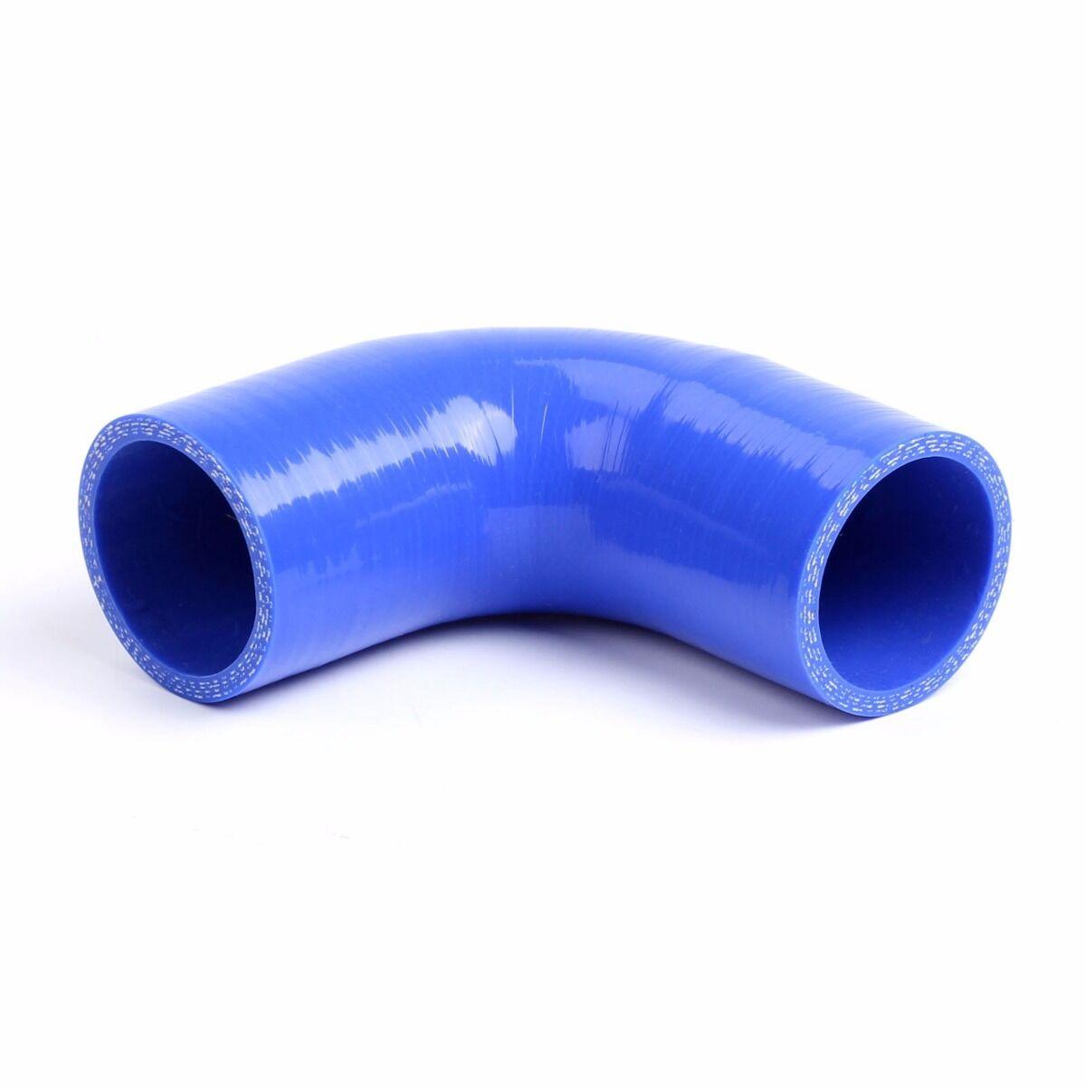 Blue 3.5" - 3 1/2" 90 Degree Silicone Hose 89 mm Intercooler Coupler Pipe Turbo - www.blackhorse-racing.com