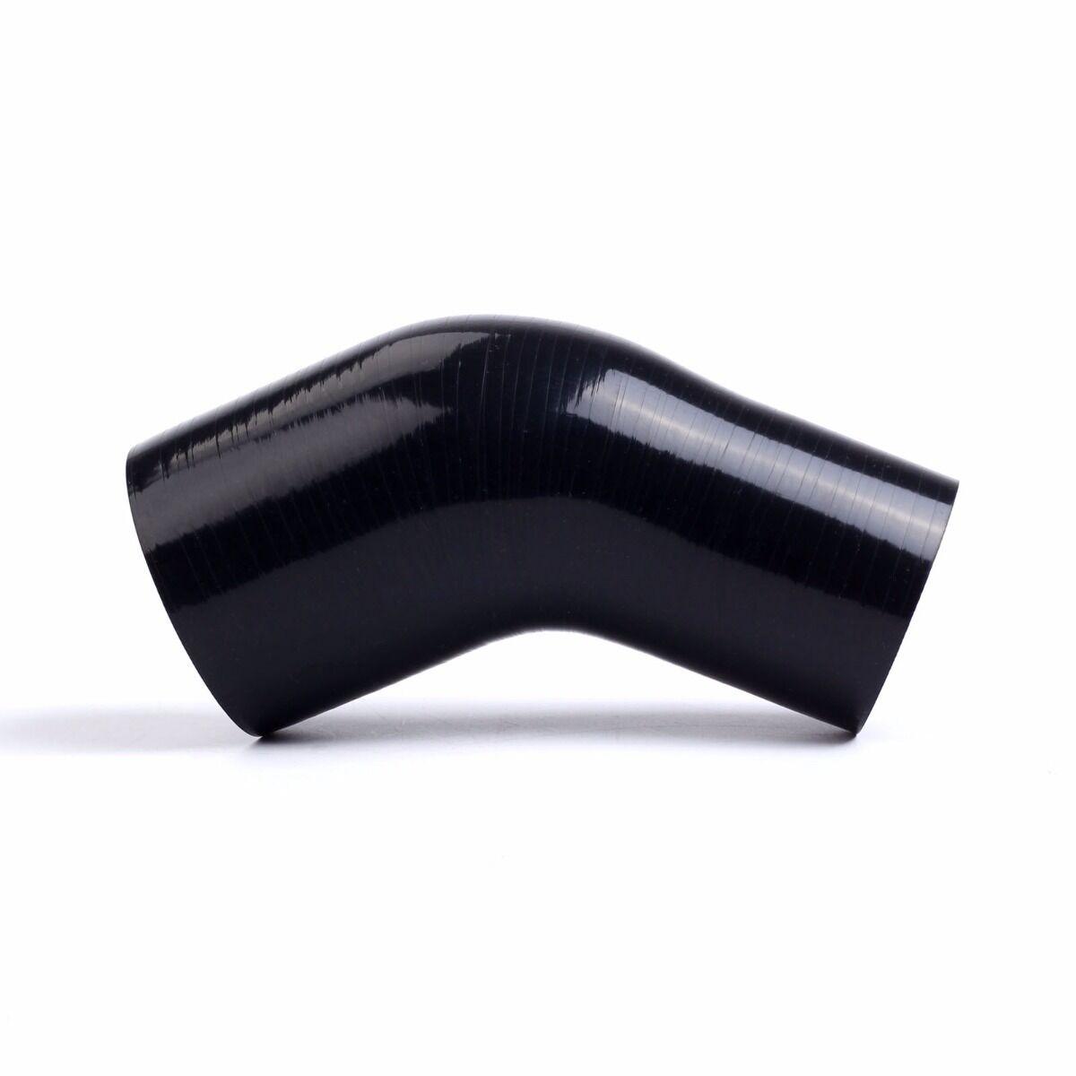 Black 2.0" to 2.5" Inch Silicone 45 Degree Intercooler Pipe Reducer Hose Turbo - www.blackhorse-racing.com