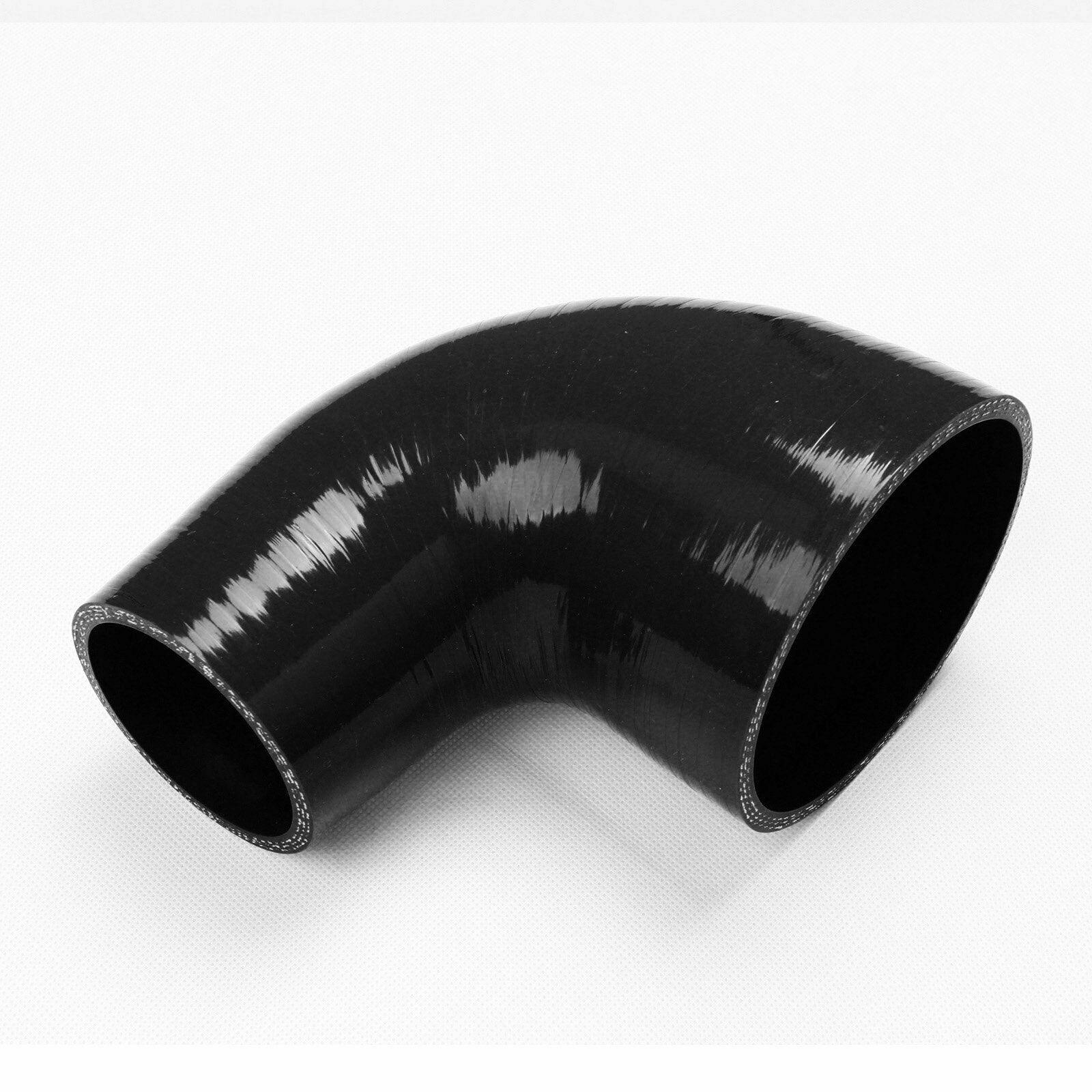 Black 63-102 mm 90 Degree Reducer 2.5" To 4 " Silicone Hose Pipe Coupler Turbo - www.blackhorse-racing.com