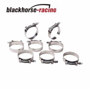 8PC For 3-1/4'' Hose (3.5"-3.82") 301 Stainless Steel T Bolt Clamps 89mm-97mm - www.blackhorse-racing.com