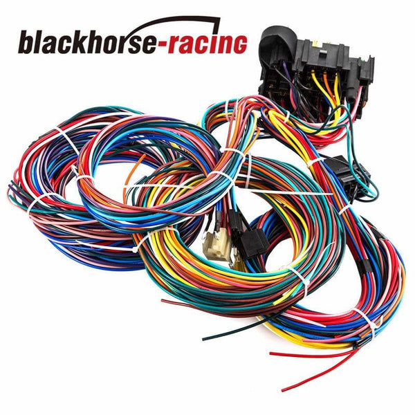 UNIVERSAL Extra long Wires 21 Circuit Wiring Harness For CHEVY Mopar FORD Hotrod - www.blackhorse-racing.com