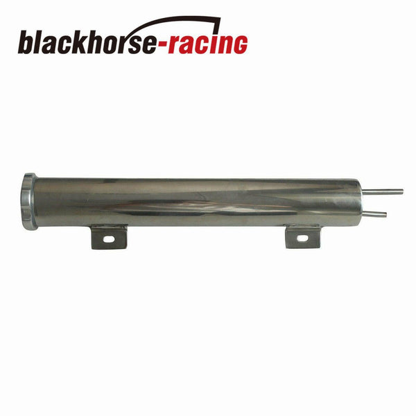 2'' x 10'' Polished Stainless Steel 14 oz Radiator Overflow Tank Bottle Catch Can - www.blackhorse-racing.com
