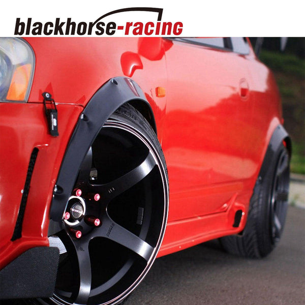 4PCS 890MM Universal Fender Flares Flexible Durable Polyurethane Car Body Kit - www.blackhorse-racing.com