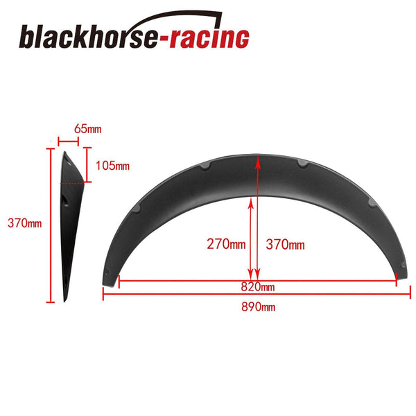 4PCS 890MM Universal Fender Flares Flexible Durable Polyurethane Car Body Kit - www.blackhorse-racing.com