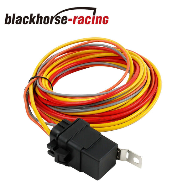 3/8" NPT Dual Electric Cooling Fan Wiring Install Switch165/185 Thermostat Relay - www.blackhorse-racing.com