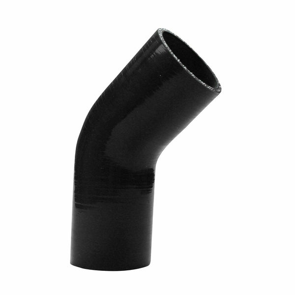 76mm to 76mm 3" Inch 45 Degree Elbow Silicone Turbo Hose Coupler Pipe Black - www.blackhorse-racing.com