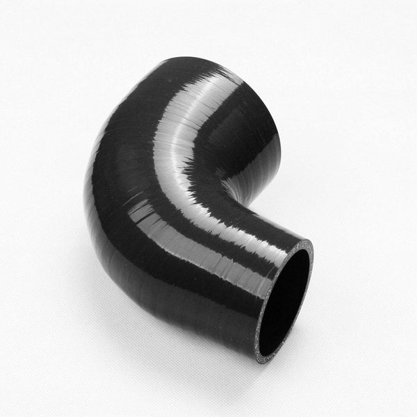 Black 63-102 mm 90 Degree Reducer 2.5" To 4 " Silicone Hose Pipe Coupler Turbo - www.blackhorse-racing.com