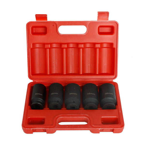 1/2'' Drive 12 Point Deep Spindle Axle Nut Socket Set 30, 32, 34,35,36 mm 5PC - www.blackhorse-racing.com