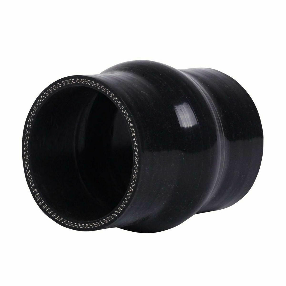 Black 4" 102mm Hump Straight Silicone Hose Intercooler Coupler Tube Pipe - www.blackhorse-racing.com