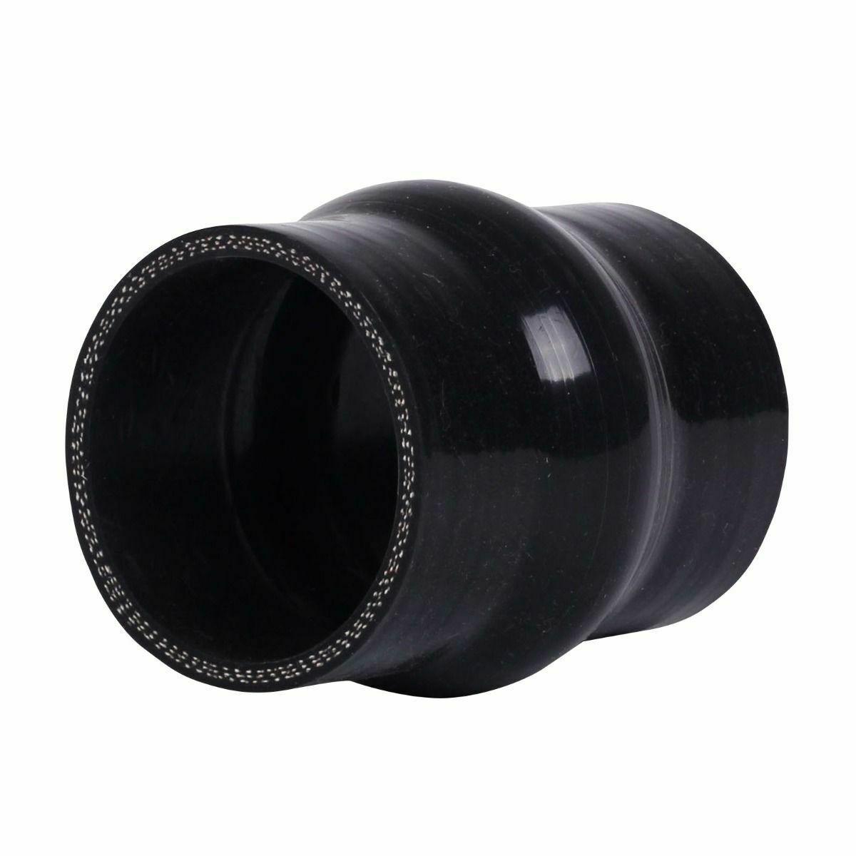 Black 4" 102mm Hump Straight Silicone Hose Intercooler Coupler Tube Pipe - www.blackhorse-racing.com