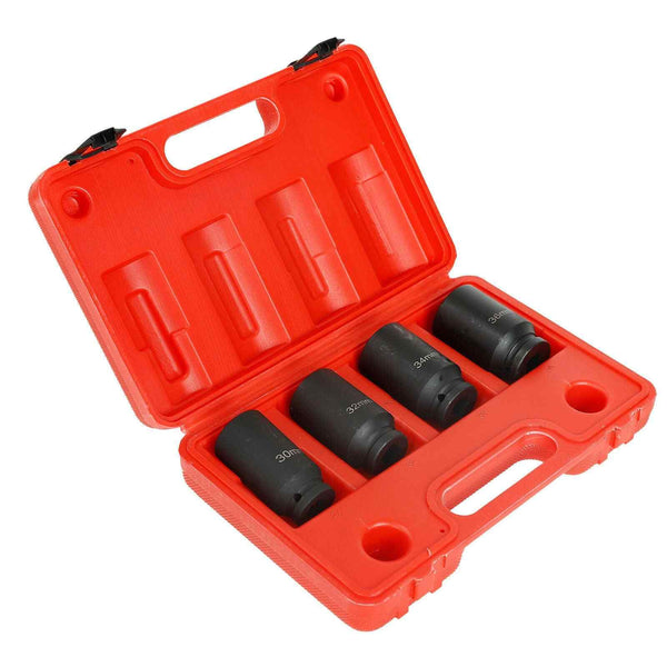 1/2" Drive Spindle Axle Nut Socket Set 4PC 12 Point 30mm 32mm 34mm 36mm