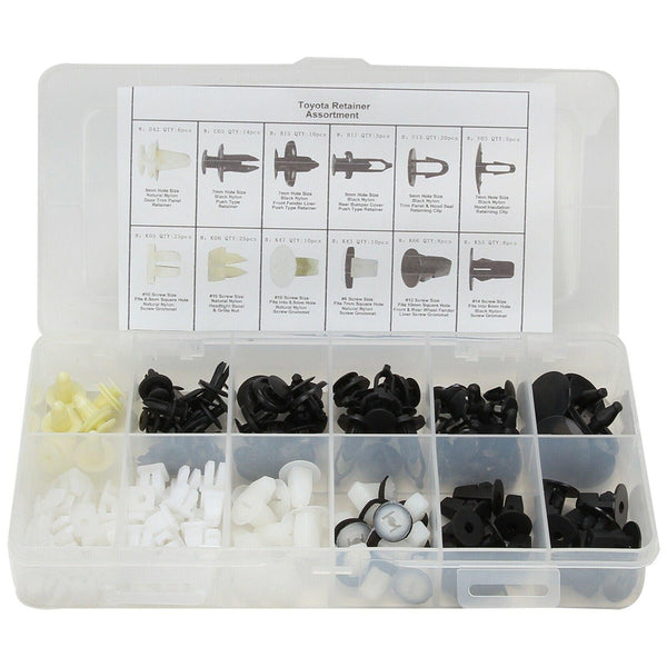 FITS TOYOTA FENDER DOOR HOOD BUMPER TRIM CLIP BODY RETAINER ASSORTMENT 146 PCS - www.blackhorse-racing.com
