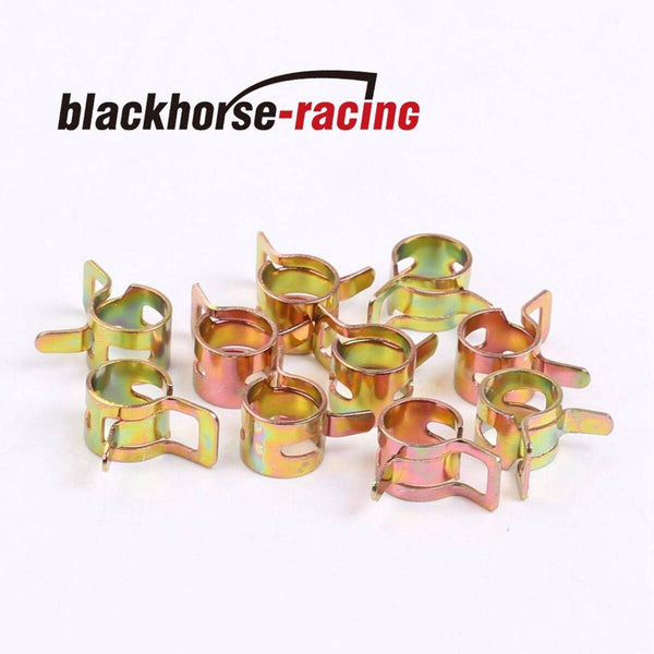 10 Feet Red 3/8'' 10mm Silicone Vacuum Hose + 10 Pc 14mm Spring Clip Clamps - www.blackhorse-racing.com