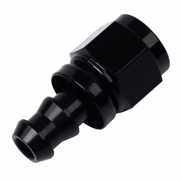 AN10 Black Straight Push Lock Hose End Fitting Adapter Fuel Oil Line -10AN - www.blackhorse-racing.com