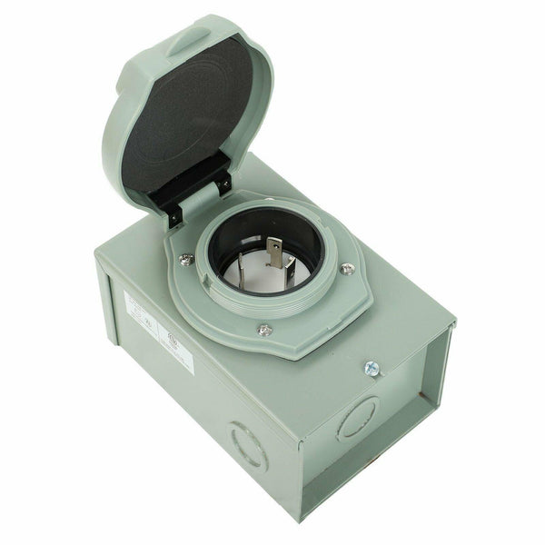 NEMA L5-30 3Prong 30Amp RV Power Generator Inlet Box 3750W Transfer Switch Iron - www.blackhorse-racing.com