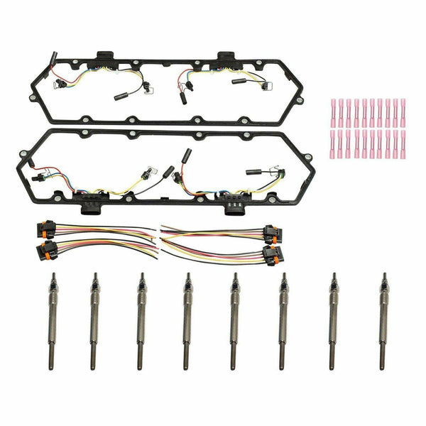Fit 94-97 Ford 7.3L Powerstroke Diesel Valve Cover Gaskets Harness + Glow Plug - www.blackhorse-racing.com