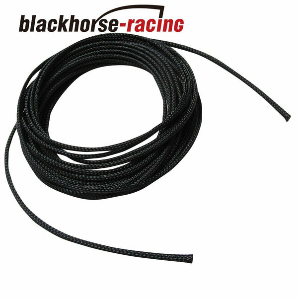 50 FT 1/8" Expandable Wire Cable Sleeving Sheathing Braided Loom Tubing Black - www.blackhorse-racing.com