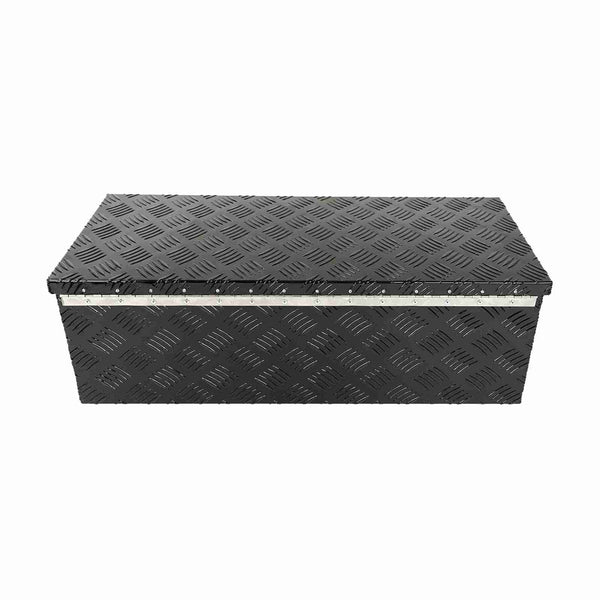 30 x 13 x 10 Inches Pick Up Trailer Truck Bed Tool Box Trailer Storage Heavy Duty Aluminum w/ Lock Keys Black