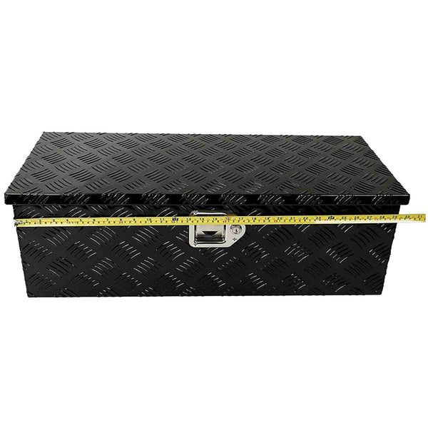30 x 13 x 10 Inches Pick Up Trailer Truck Bed Tool Box Trailer Storage Heavy Duty Aluminum w/ Lock Keys Black