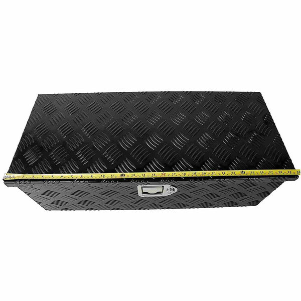 30 x 13 x 10 Inches Pick Up Trailer Truck Bed Tool Box Trailer Storage Heavy Duty Aluminum w/ Lock Keys Black