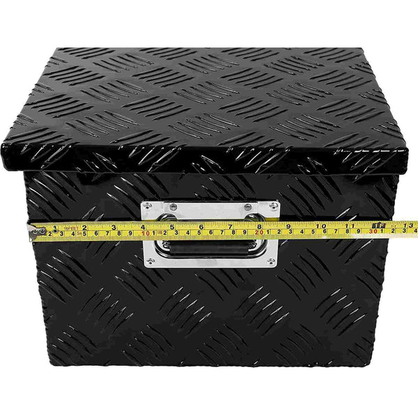 30 x 13 x 10 Inches Pick Up Trailer Truck Bed Tool Box Trailer Storage Heavy Duty Aluminum w/ Lock Keys Black