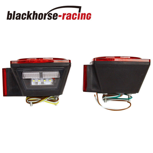 LED Submersible Square Trailer Tail Lights Under 80'' Brake Boat Stud Mount - www.blackhorse-racing.com