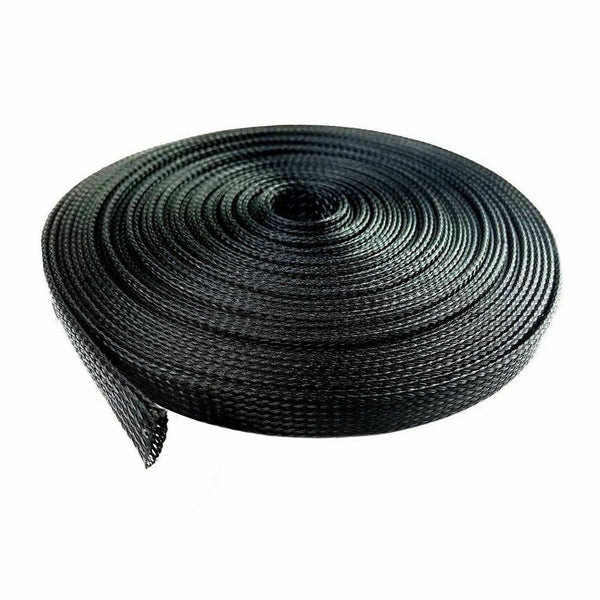 100 FT 1/2" Expandable Wire Cable Sleeving Sheathing Braided Loom Tubing Black - www.blackhorse-racing.com