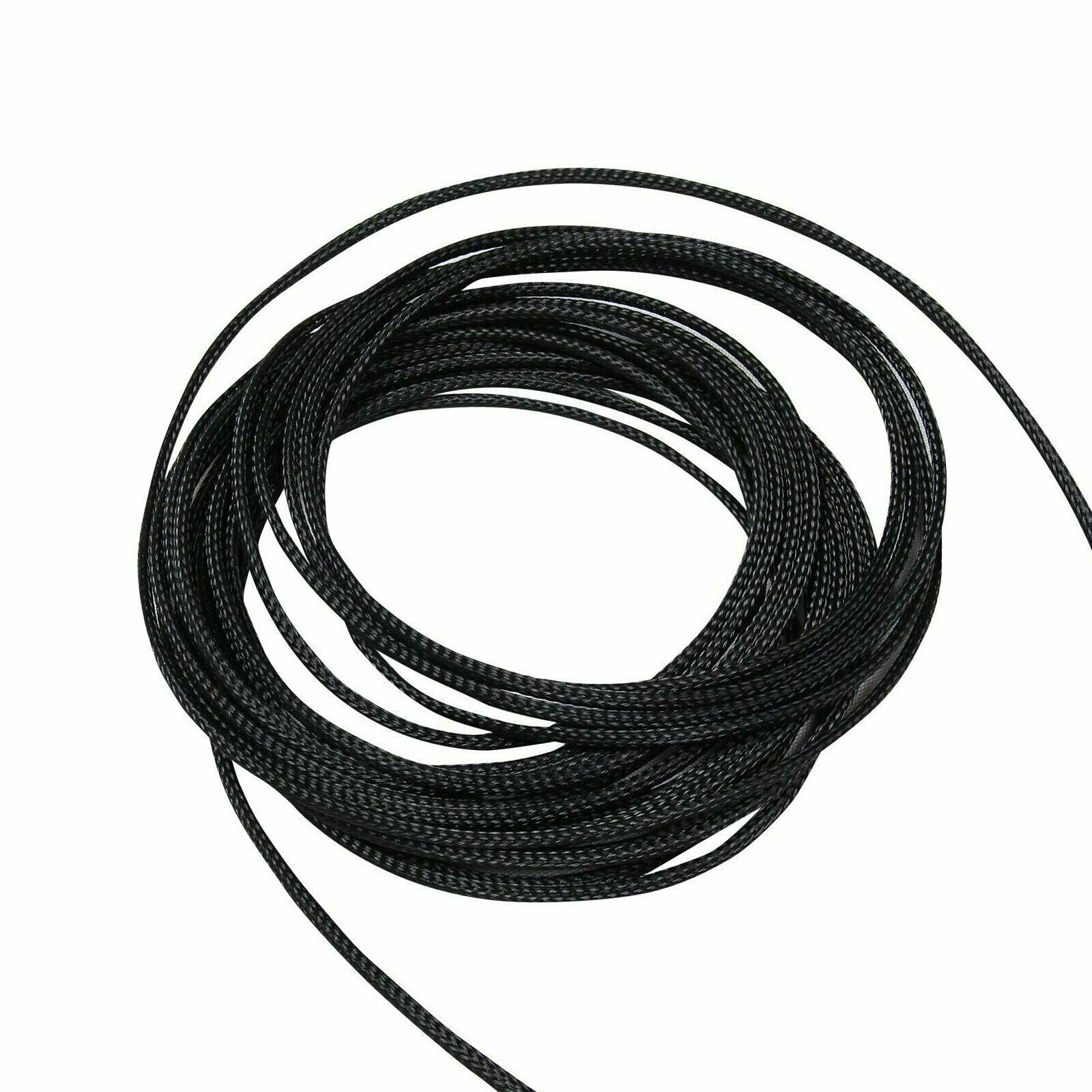 100 FT 3/4" Expandable Wire Cable Sleeving Sheathing Braided Loom Tubing Black - www.blackhorse-racing.com