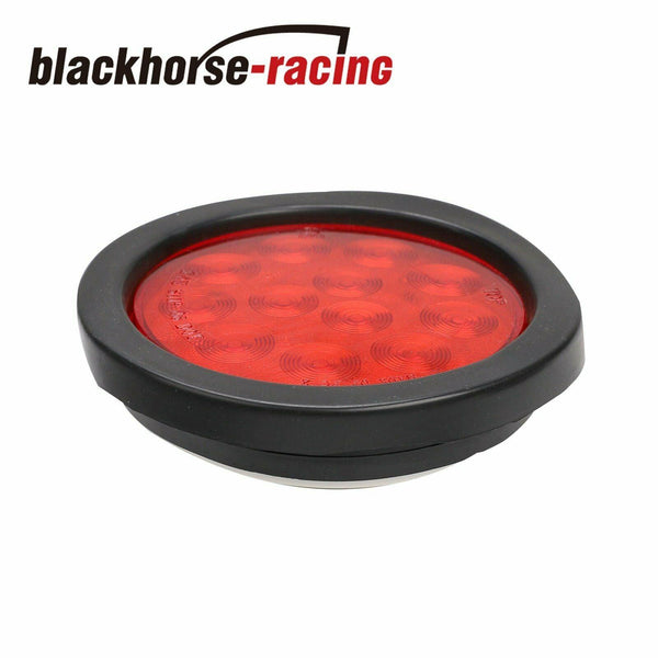 4pcs 4" Round 12LED Stop Turn Brake Truck Trailer Tail Lights Flush Mount - www.blackhorse-racing.com