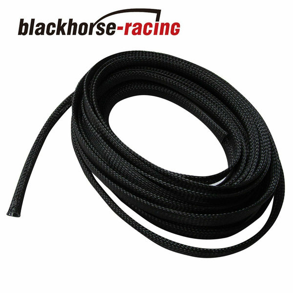 50 FT 1/2" Expandable Wire Cable Sleeving Sheathing Braided Loom Tubing Black - www.blackhorse-racing.com