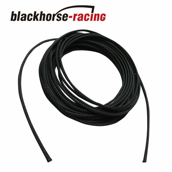 50 FT 1/8" Expandable Wire Cable Sleeving Sheathing Braided Loom Tubing Black - www.blackhorse-racing.com