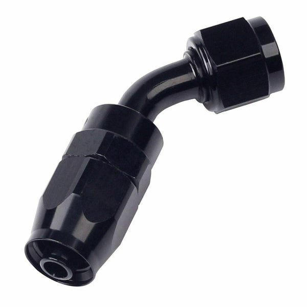 2PC Black AN 6  45 Degree Aluminum Swivel Oil Fuel Line Hose End Fitting 6-AN - www.blackhorse-racing.com