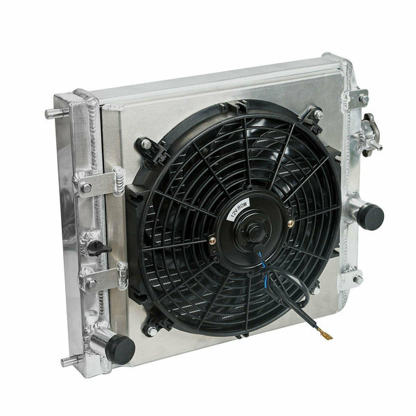 Aluminum 2 Row Racing Radiator + Fan Shroud Fit 92-00 Honda Civic /Acura Integra - www.blackhorse-racing.com