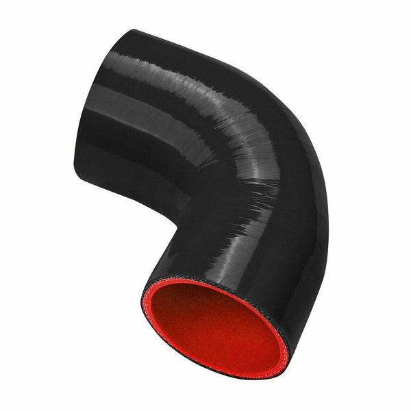 2 1/2" TO 3" 90 DEGREE ELBOW 63MM-76MM REDUCER 4PLY SILICONE HOSE COUPLER BKRD - www.blackhorse-racing.com
